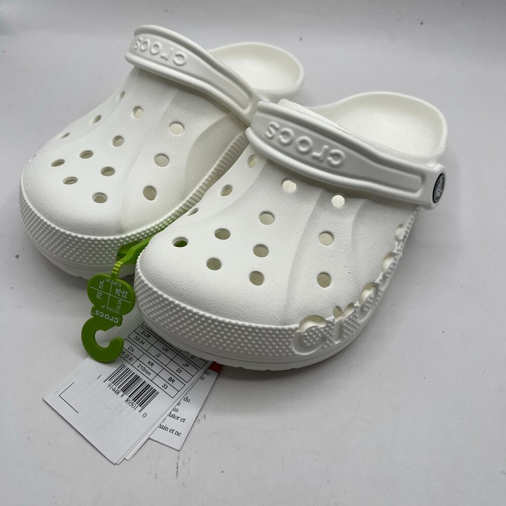Crocs Kids Baya Clogs White Sz US J2 NWT